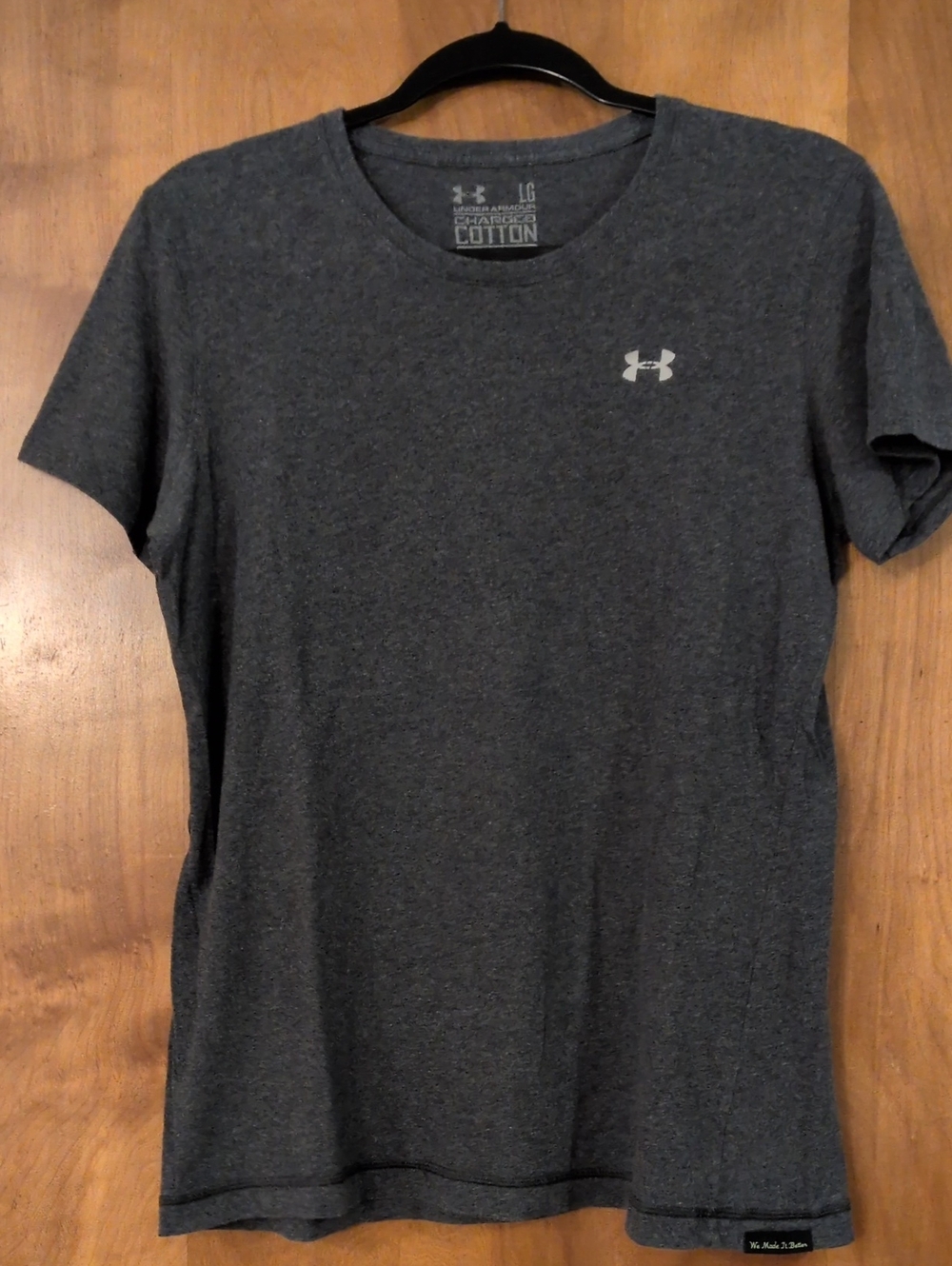 Under Armour Women's Dark Charcoal Short Sleeve Logo Tee